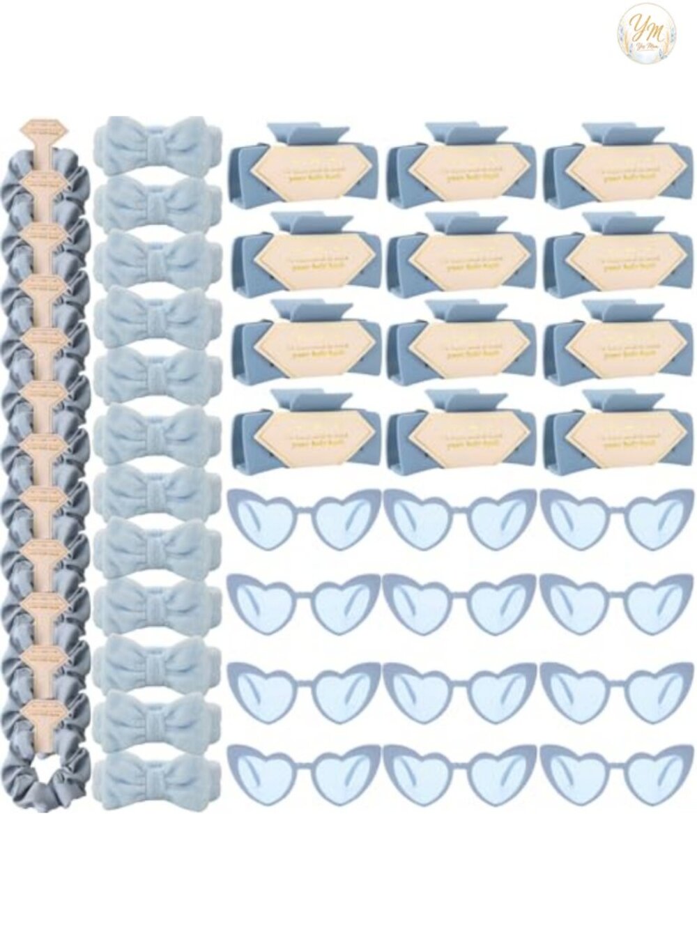 Bridal Party Hair Accessories Gift Set with Sunglasses Hair Claws Scrunchies